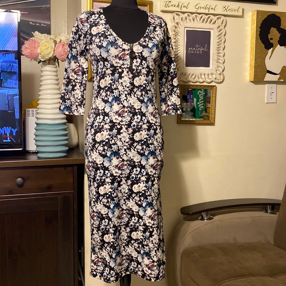 NWOT CLAYTON Ponte Logan WOMEN FLORAL DRESS in Ponte SIZE L by REVOLVE